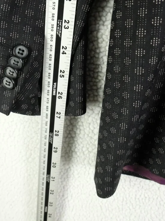 Tiger Of Sweden Blazer Mens 50 40L Black Geometric One Button Vented Peak Lapel - Picture 11 of 16